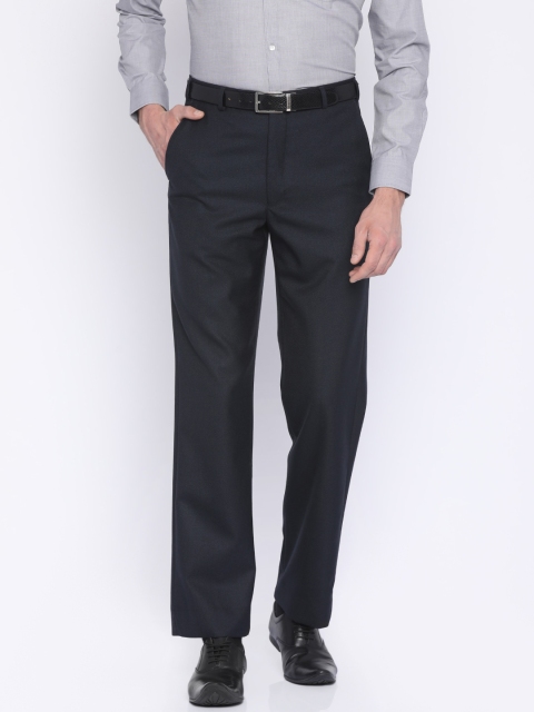 

Park Avenue Men Blue Comfort Fit Solid Formal Trousers