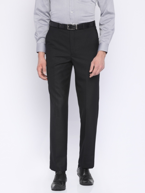 

Park Avenue Men Black Comfort Regular Fit Solid Formal Trousers