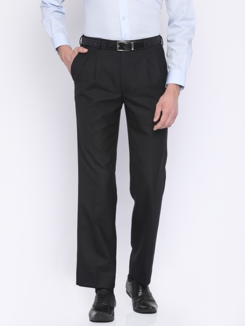 

Park Avenue Men Black Slim Fit Solid Formal Trousers