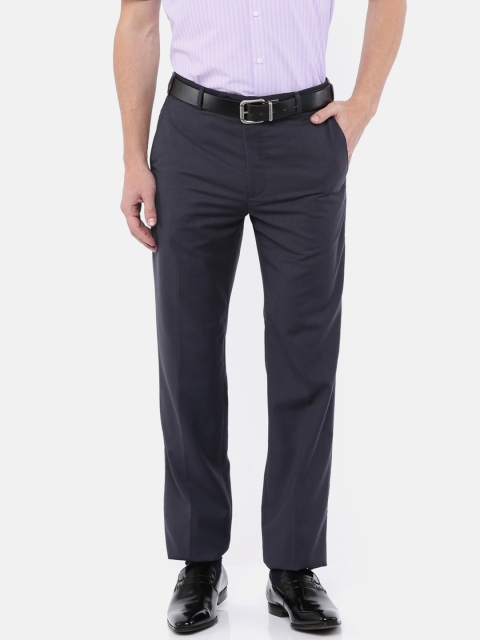 

Raymond Men Navy Blue Contemporary Regular Fit Solid Formal Trousers