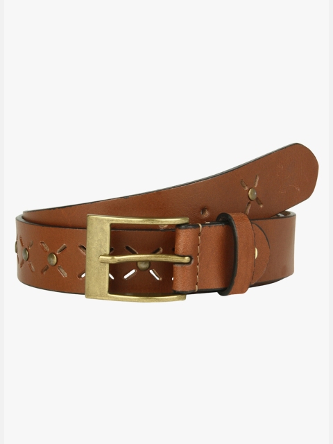 

Parx Men Tan Embellished Leather Belt