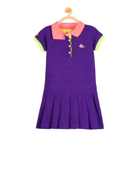 

Cherry Crumble Girls Purple Solid A-Line Dress