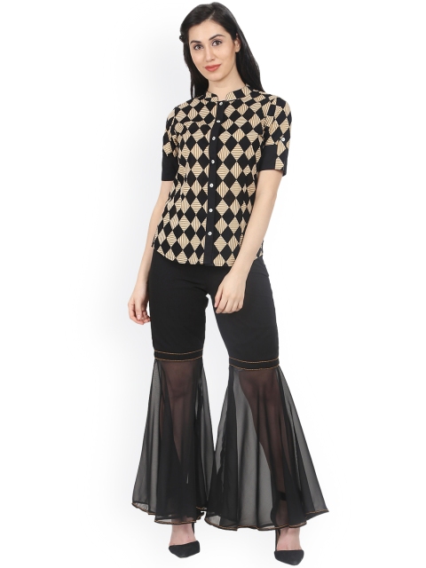 

Nayo Women Black Checked Shirt with Palazzos