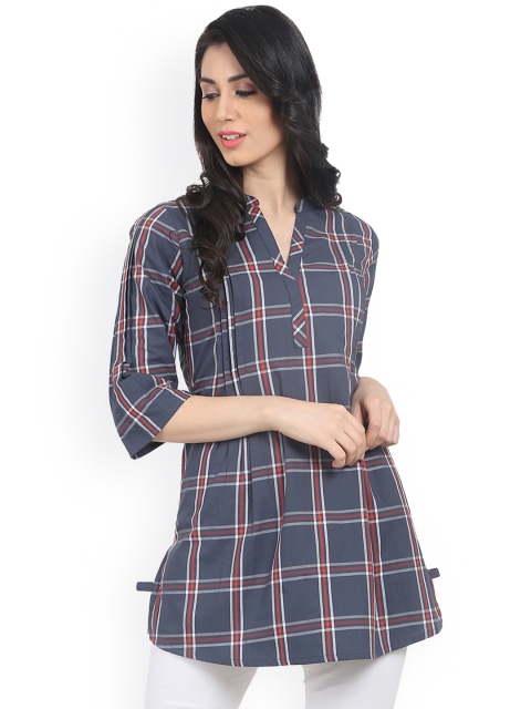 

Nayo Blue & Red Checked Tunic