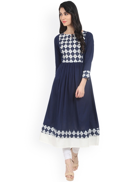 

Nayo Women Blue Printed Anarkali Kurta