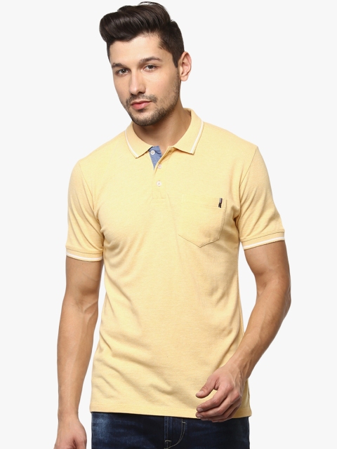 

Crimsoune Club Men Yellow Solid Polo Collar T-shirt