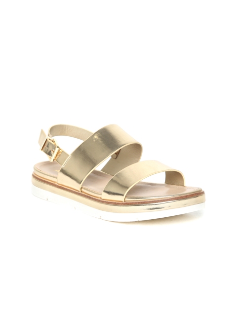 

ALDO Women Gold-Toned Solid Open Toe Flats