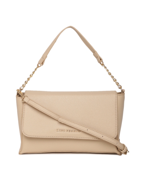 

Lisa Hayden for Lino Perros Beige Solid Handheld Bag with Sling Strap