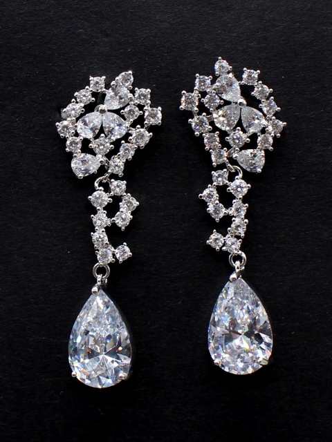 

Amavi Silver-Toned Contemporary Drop Earrings