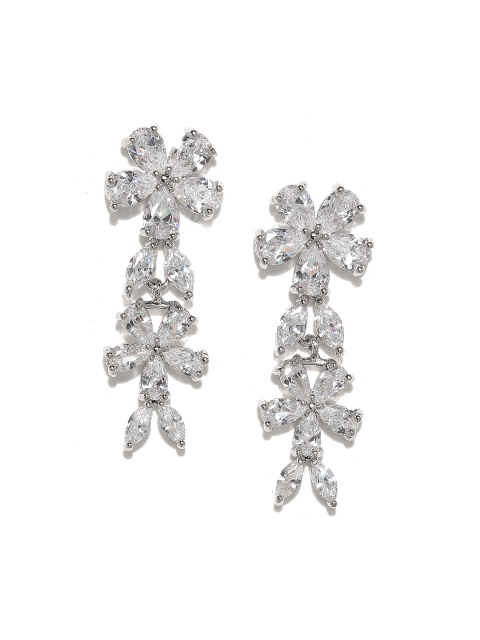 

Amavi Silver-Toned Floral Drop Earrings