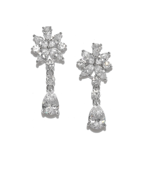 

Amavi Silver-Toned Contemporary Drop Earrings