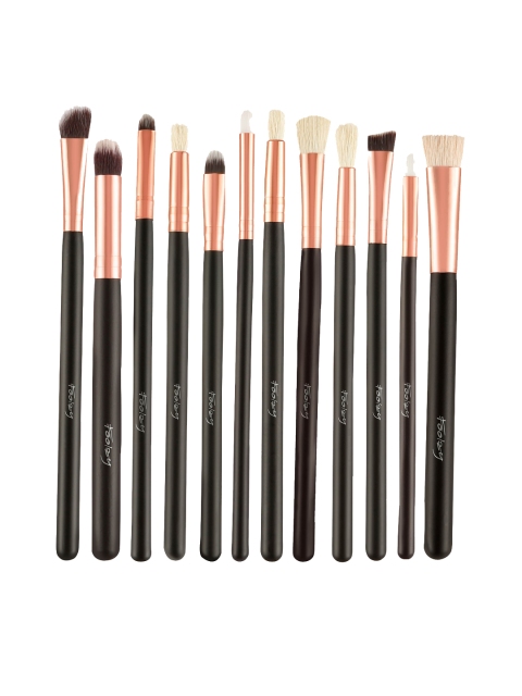 

Foolzy Women Set of 12 Black Makeup Brushes