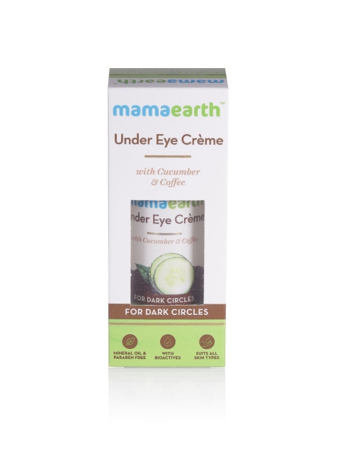 

Mamaearth Sustainable Women Under Eye Creme with Cucumber Coffee 50 ml, White