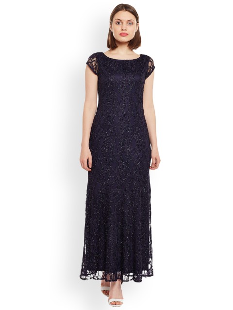 

Latin Quarters Women Purple Self Design Maxi Dress
