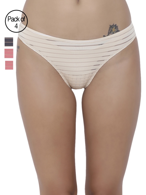 

BASIICS by La Intimo Women Pack of 4 Assorted Briefs BCPBR020C9FL, Multi