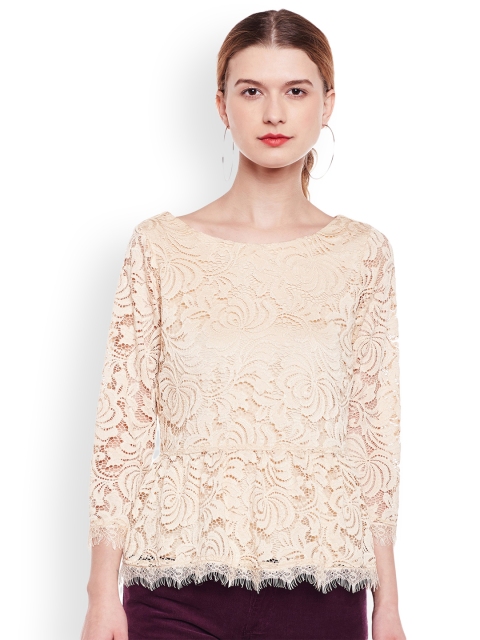

Latin Quarters Women Beige Printed A-Line Top