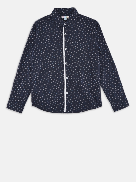 

POPPERS by Pantaloons Boys Navy Blue Classic Regular Fit Printed Casual Shirt