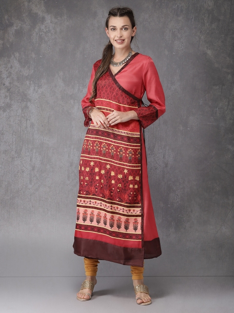 

Anouk Women Coral Printed A-Line Kurta
