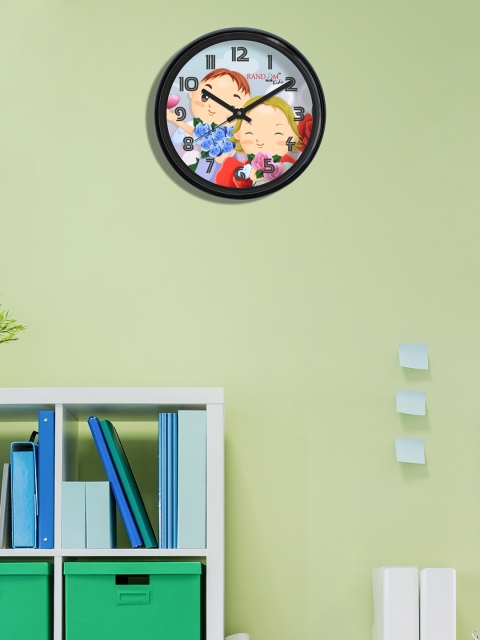 

RANDOM Multicoloured Round Printed 30.4 cm Analogue Wall Clock, Multi