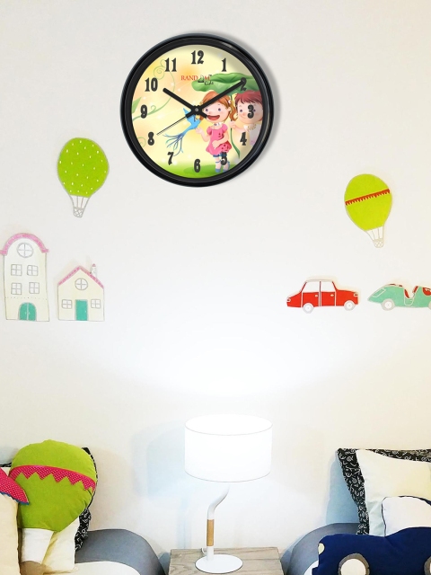 

RANDOM Multicoloured Round Printed 30.4 cm Analogue Wall Clock, Multi