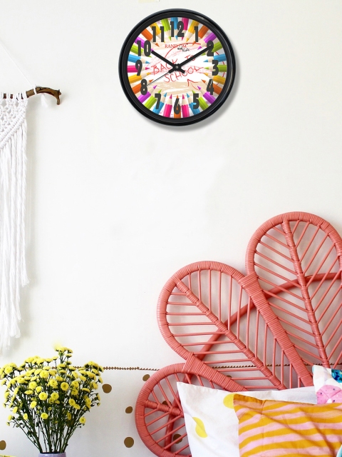

RANDOM Multicoloured Round Printed 30.4 cm Analogue Wall Clock, Multi