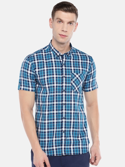 

Numero Uno Men Blue Regular Fit Checked Casual Shirt