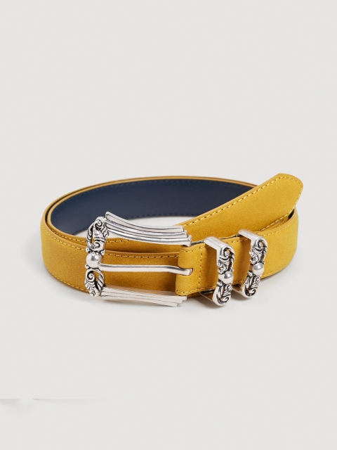 

MANGO Women Mustard Yellow Solid Belt