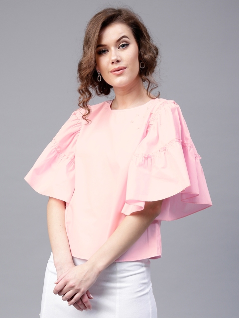 

SASSAFRAS Women Pink Solid Top