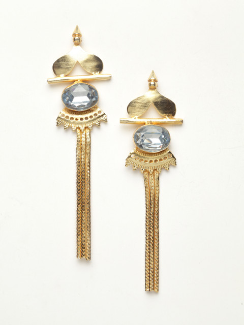 

DIVA WALK Gold-Toned Contemporary Drop Earrings