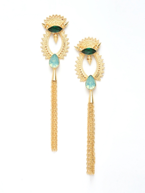 

DIVA WALK Gold-Toned Contemporary Drop Earrings
