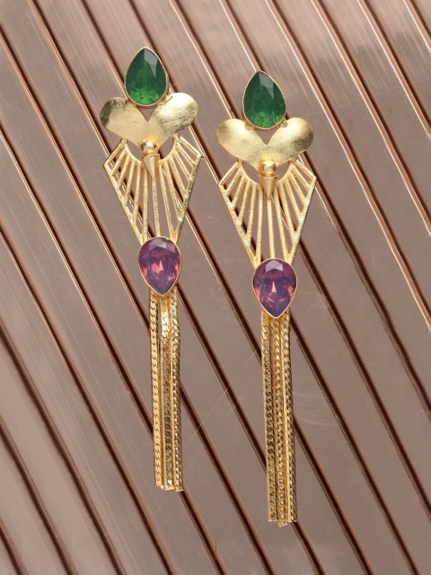 

DIVA WALK Gold-Toned Contemporary Drop Earrings