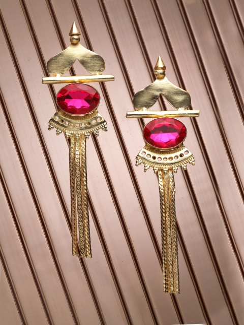 

DIVA WALK Gold-Toned Contemporary Drop Earrings