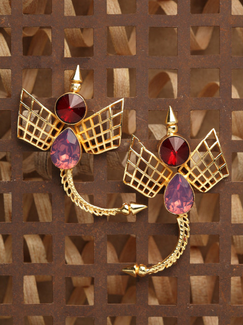 

DIVA WALK Gold-Toned Contemporary Drop Earrings