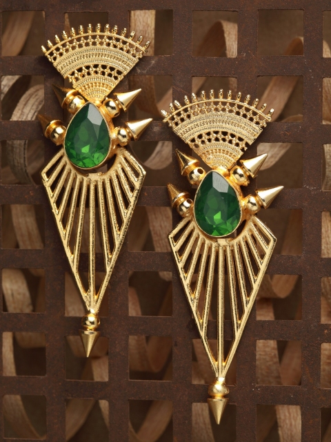 

DIVA WALK Gold-Toned Contemporary Drop Earrings