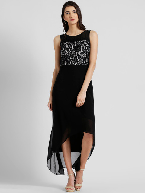 

Zink London Women Black Solid Maxi Dress