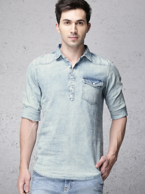 

Ecko Unltd Men Blue Slim Fit Faded Denim Casual Shirt