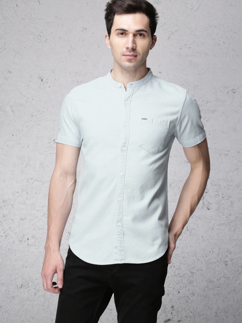 

Ecko Unltd Men Blue Slim Fit Solid Denim Casual Shirt