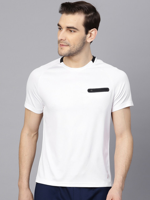 

HRX by Hrithik Roshan Men White Solid Round Neck T-shirt