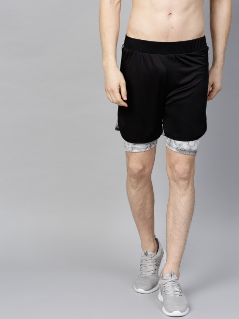 

HRX by Hrithik Roshan Men Black Solid Regular Fit Sports Shorts