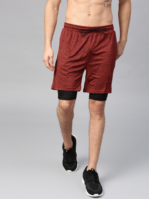 

HRX by Hrithik Roshan Men Maroon Solid Regular Fit Sports Shorts