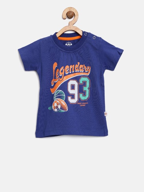 

Baby League Boys Navy Blue Printed T-shirt