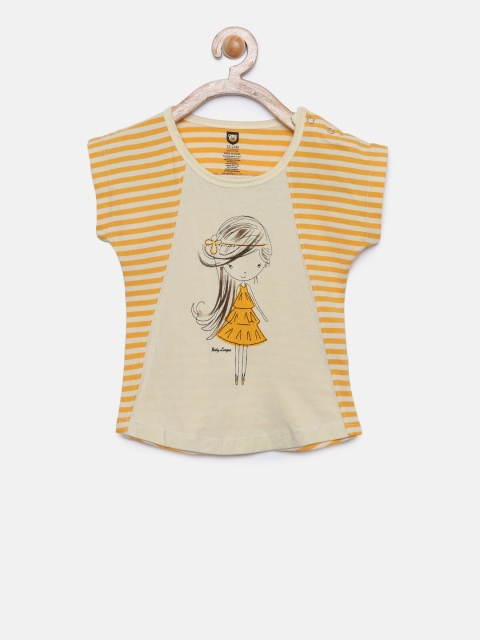 

Baby League Girls Off-White Printed Top
