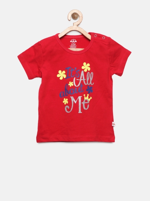 

Baby League Girls Red Printed T-shirt