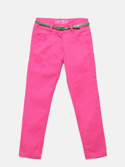 

612 Ivy League Girls Pink Solid Trousers