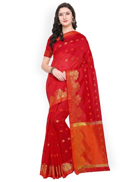 

Satrani Red Woven Design Poly Silk Saree