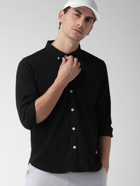 

Garcon Men Black Regular Fit Solid Casual Shirt