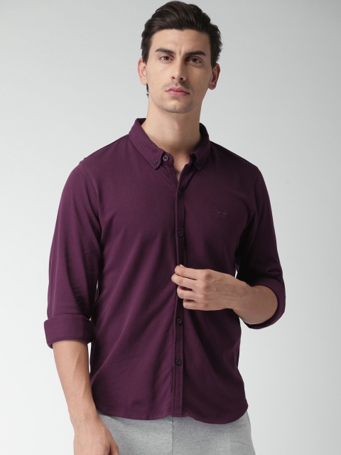 

Garcon Men Purple Regular Fit Solid Casual Shirt