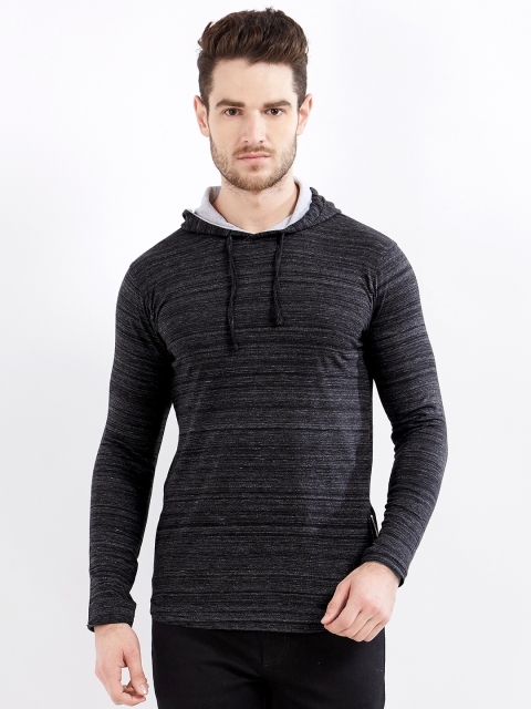 

Maniac Men Black Striped Hood T-shirt