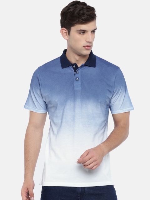 

INVICTUS Men Blue Ombre-Dyed Polo T-shirt