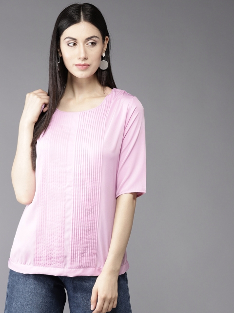 

HERE&NOW Women Pink Solid Top